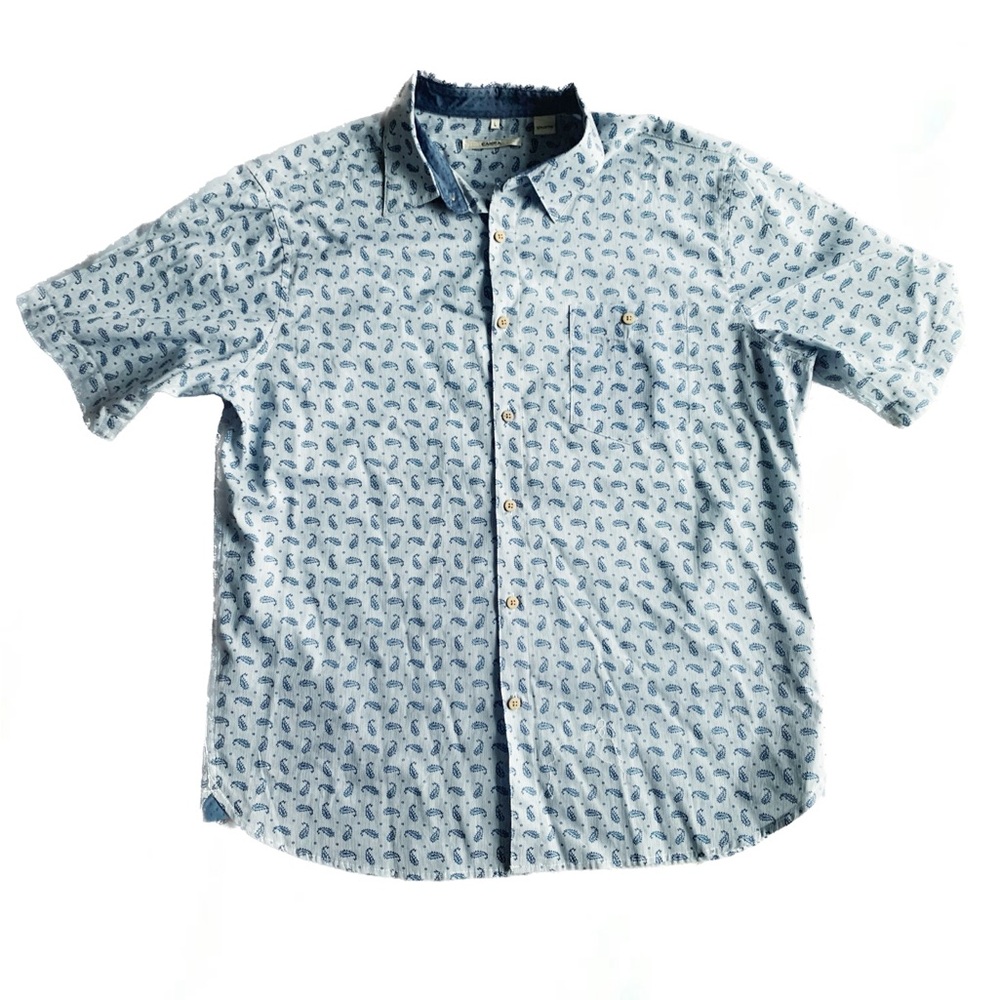 Campia Blue Patterned Button Down Shirt